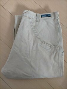 80s 香港製 ビンテージ 89年 patagonia パタゴニア スタンドアップパンツ W32 ベージュ ダック生地 ★90sオールドアウトドア古着