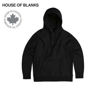 【サイズ L】House Of Blanks ハウスオブブランクス プルオーバースウェットパーカ ブラック カナダ製 Classic Hooded Pullover Sweatshirt