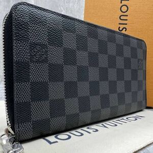 【現行 未使用級】ルイヴィトン LOUIS VUITTON オーガナイザーNM 長財布 ラウンド ダミエグラフィット ブラック 黒 レザー メンズ ビジネス