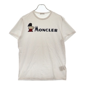 MONCLER モンクレール 19SS MAGLIA T-SHIRT フロント ロゴパッチ クルーネック 半袖シャツ カットソー ホワイト E10918041850 8390T