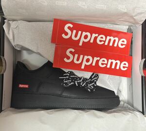 Supreme シュプリーム Nike Air Force1 Low ナイキ エアフォース1 US9 27cm 黒 Black 新品 正規品 Dunk Box Logo ロゴ ブラック