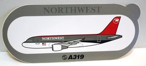 NWA A319 ステッカー　　