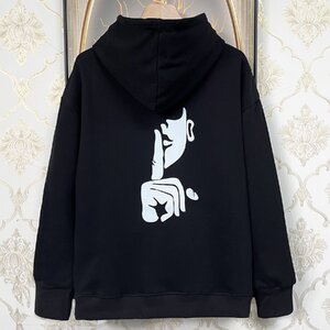 高級EU製＆定価4万◆UABONI*Paris*パーカー*ユアボニ*パリ発◆綿100％ 保温 個性 カッコイイ ストリート スウェット トレーナー M/46