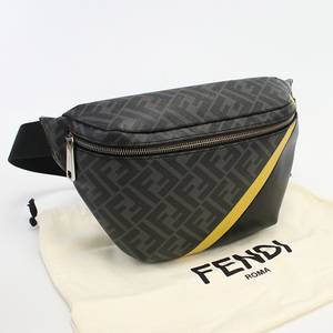 中古良品フェンディFENDI フェンディ ダイアゴナル ベルトバッグ ボディバッグ 7VA434 A9XS グレー ランク：A us-2 メンズ