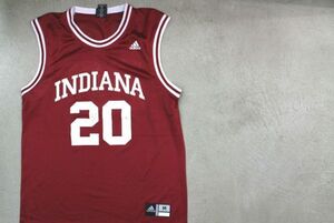 【古着レアGAME TOPS ADIDAS INDIANA COLLAGEバスケットボールメッシュタンクトップ臙脂M】アディダスインディアナ大学