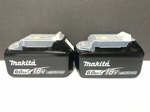 2個 純正 動作品 マキタ Makita Li-ion 61 バッテリー BL1860B 6.0Ah 18V 雪マーク 雪印 インパクト # BL1860 BL1460 検索ワード 美品
