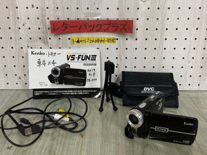 3-▲現状品 通電のみ確認OK Kenko ケンコー デジタルムービーカメラ VS-FUNIII 3 デジカメケーブル 三脚 取説 F3.1 f=6.5mm HD