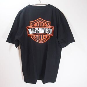 【新品・送料無料】ハーレーダビッドソン ロゴ Ｔシャツ プリントＴシャツ Ｌサイズ ブラック 黒 バックプリント ハーレー