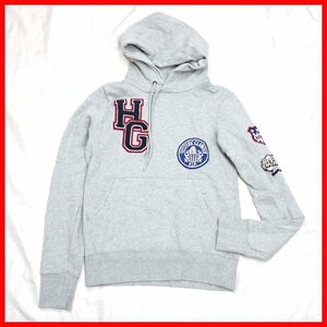 ★HYSTERIC GLAMOUR/ヒステリックグラマー ワッペン装飾 プルオーバーパーカー メンズS相当/グレー/コットン100%&1016900020