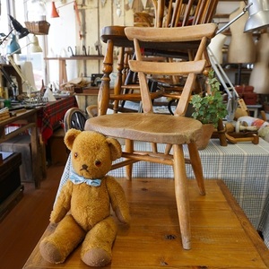 イギリス　ヴィンテージ　ercol　アーコール　チャイルド・スタッキングチェア　幼児用　ホワイトドット　希少