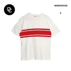 WAREHOUSE ウエアハウス 4093 パネルボーダー Tシャツ 白赤 L