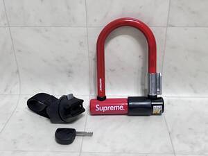 Supreme シュプリーム【KRYPTONITE U-lock】クリプトナイト U字 ロック レッド ブラケット付 ※スペアキー欠損