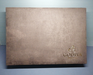 即決美品 GODIVA ゴディバ ゴディバチョコレート ダークブラウン 空き箱 スウェード調 金文字 アクセサリー 小物入れ メイクボックス box