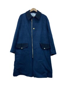 CULLNI◆STUDIOUS別注/ZIP CHECK COAT/ステンカラーコート/1/BLU/チェック/112651020