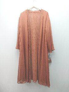 ◇ ◎ ●未使用● JEANASIS ジーナシス ゆったりめ 大人っぽい レース 長袖 カーディガン サイズF レッド レディース E