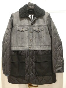 送料込★稀少【DIESEL ディーゼル】デニム切替2WAYドッキングジャケットSコート★アウター/ブルゾン/トップス/ナンバーナイン好きなかたに