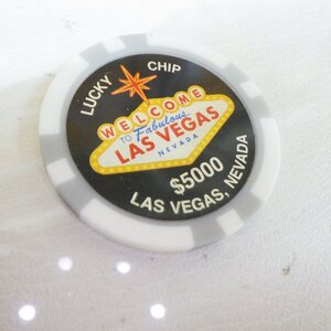 ゴルフ カジノマーカー 億万長者 ラスベガス グレー色 $5000- マグネットタイプ １枚 LAS VEGAS