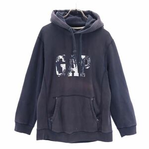 ギャップ ロゴプリント 長袖 スウェットパーカー M 紺系 GAP プルオーバー トレーナー メンズ