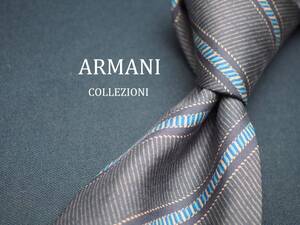 【ARMANI COLLEZIONI アルマーニ コレッツォーニ】 C1491 グレー SILK ブランド ネクタイ 古着 良品