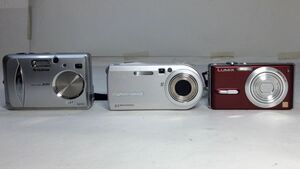 【未点検・未清掃】Panasonic LUMIX DMC-FX9 / SONY Cyber-Shot DSC-P100 / 富士フィルム FinePix A303 デジタルカメラ 中古【3台セット】