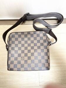 【used品】LOUIS VUITTON ルイヴィトン ダミエ オラフPM ショルダーバッグ ポシェット N41442 PVC レザー 斜め掛け クロスボティ