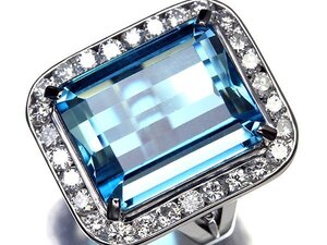 6IMM13094SS【売り切り】新品【RK宝石】≪Topaz≫ 極上ブルートパーズ 特大21.58ct!! 極上ダイヤモンド 1.61ct Pt900 超高級リング ダイヤ