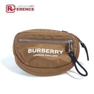 美品 BURBERRY バーバリー 8014520 ロゴ カバン ベルトバッグ ウエストポーチ クロス ボディバッグ ブラウン メンズ【中古】