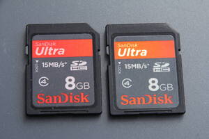 8GB SDHC カード SanDisk Ultra 15MB/s　●2枚セット●