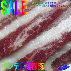 5本、アンデス高原の美味しい「豚バラ1kg」2.5mm (500g×2パック)