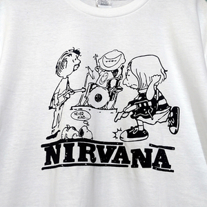 送込【NIRVANA×PEANUTS】★パロディ★NEVERMIND★ホワイト★S~XLサイズ