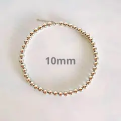 I14* ボールチェーンネックレス　シルバー　10mm