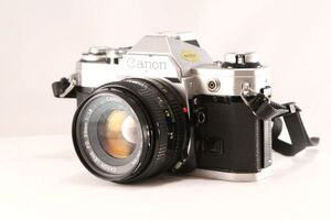 ★訳あり品★キャノン Canon AE-1 シルバー + NEW FD 50mm F1.8★通電OK ストラップ付★100890