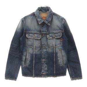 DIESEL ディーゼル 23AW D-BARCY-S Denim Jacket ダメージ加工 ロゴ刺繍 デニムジャケット インディゴ A11397 09G92