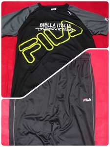 【新品】FILA 速乾半袖Tシャツ 速乾ロングパンツ LL 黒