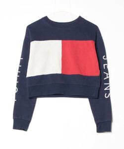 「TOMMY JEANS」 スウェットカットソー S ネイビー レディース