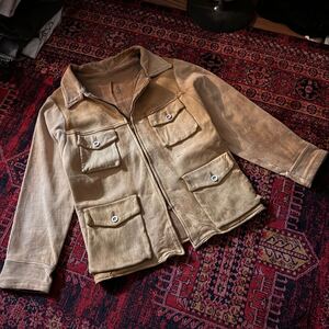 special【40s leather hunting jacket】レザー コーデュロイ ハンティングジャケット ディアスキン deerskin ビンテージ レザージャケット