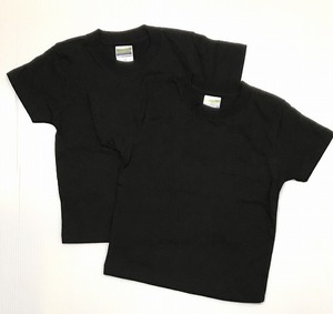 [江戸てん]再値下げ 子供Tシャツ2枚セット 110サイズ 無地　黒　綿100％　キッズ