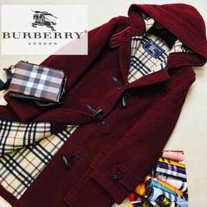 f6超美品　ほっこり極厚地のメルトンウール参考価格20万●BURBERRY COLLECTION●イングランド製〜高級ダッフルコート バーバリーコート L