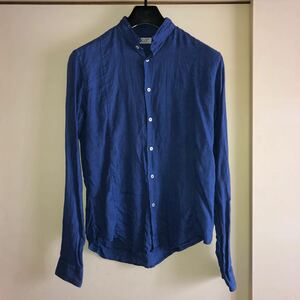 ZARA MAN リネン シャツ S 38 ブルー 青 麻 ヘンプ ザラ メンズ トップス 長袖シャツ