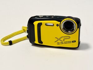 FUJIFILM FinePix XP140 イエロー 防水 通電確認 現状品 バッテリー SDカード 中古 コンデジ デジカメ デジタルカメラ