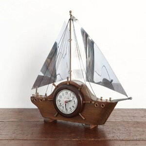 Oxford Self Starting Clock 船型 置き時計 /ヴィンテージ 時計 アメリカ アンティーク ディスプレイ 航海 オブジェ#510-10-190-502