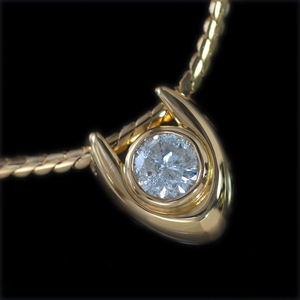 F1745 美しい大粒天然ダイヤモンド１．０４ct 最高級18金無垢ネックレス 長さ41cm 重量11.7g 幅15.0×12.0mm