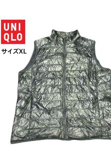 ★UNIQLO★ユニクロ★ウルトラライトダウン★ベスト★インナーダウン★総柄★迷彩★カモフラ★メンズ★XL★ケース付き★