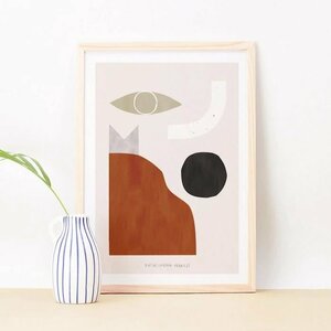 Abstract Face and geometric wall Art Print A4 アート ポスター CoraAbstract 北欧 リビング Poster