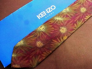 ♪9526D♪状態並品【花 植物 ヒマワリ 柄】ケンゾー【KENZO】ネクタイ