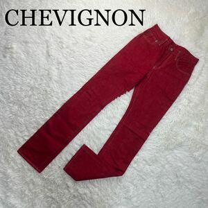 CHEVIGNON シェビニオン デニムパンツ ジーンズ 赤 サイズ29