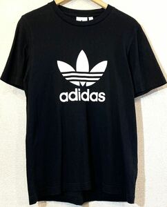 adidas originals★Tシャツ★トレフォイル★三つ葉★ロゴデザイン★アディダスオリジナルス★ブラック★黒★美品