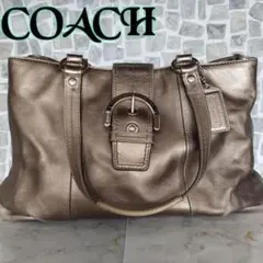 COACH 大きめ コーチ ハンドバック トート ゴールド ブロンズ メタリック