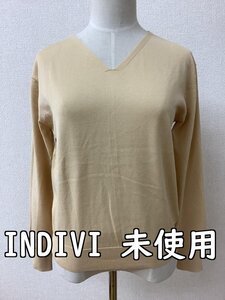 インディヴィ (INDIVI) タグ付き未使用 イエローベージュニット シルク入り サイズ38/M