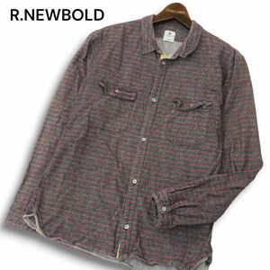 R.NEWBOLD ポールスミス 秋冬★ 長袖 ワーク ボーダー ネル シャツ Sz.L　メンズ　A4T10379_A#B